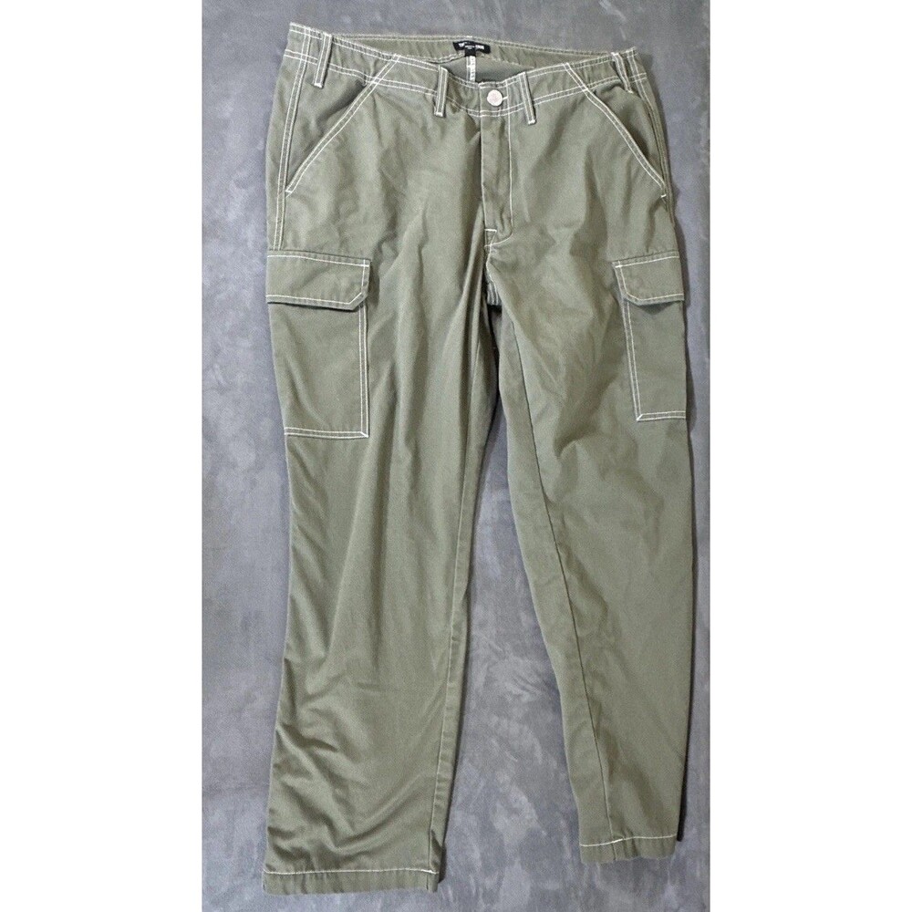 36 X 32 True Religion Olive Cargo Khaki Pants White Stitch Horseshoe Mens Street